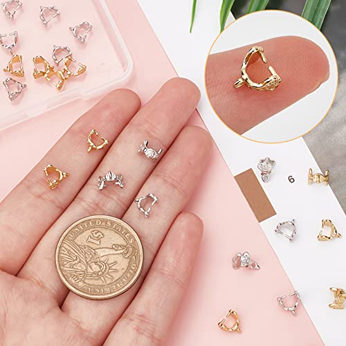 Beebeecraft 40Pcs 2 Colors Pendant Pinch Bails 18K Gold Plated & Platinum Plated Pendant Necklace Charm Clasps for Necklace Jewelry Making - color: Golden & Platinum