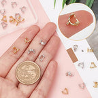 Beebeecraft 40Pcs 2 Colors Pendant Pinch Bails 18K Gold Plated & Platinum Plated Pendant Necklace Charm Clasps for Necklace Jewelry Making - color: Golden & Platinum