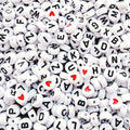 Amaney 1000pcs 4x7mm Letter Beads and Red Heart Beads for Jewelry Making Bracelets, Necklaces, Key Chains - color: Letter red heart