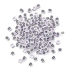 FASHEWELRY 300Pcs Cube White Acrylic Letter Beads 6x6mm Letter D Alphabet Beads for DIY Bracelet Necklace Jewelry Making - color: Letter D, size: 6x6x6mm