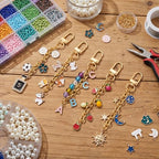 Hzopcw 20pcs Gold Keychain Making Kit, Key Ring Swivel Snap Hook Chains, Alloy Extender Keychain Bag Charm Kits for DIY Crafts Jewelry Making Handbag Purses- D Style - color: Gold-20pcs-D Style