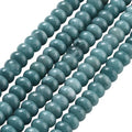 1 Box 148PCS 5x8MM Natural White Jade Beads Strands with Hole Dark Turquoise Abacus Stone Disk Rondelle Gemstone Dyed Flat Loose Spacer Bead for Jewelry Making Bracelets Necklace Diy Crafts - color: Dark Green, size: 148pcs