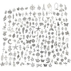 CHuangQi 100pcs Bulk Lots Jewelry Making Charms, Mixed Smooth Metal Charms, Pendants Bracelet Necklace Jewelry Making and DIY Craft Accessories - color: Silver_200