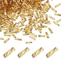 uxcell 1500Pcs Glass Bugle Seed Beads, 6x2mm Mini Long Tube Seed Beads Tube Loose Glass Seed Spacer Bead for DIY Earring Bracelets Necklace Jewelry Making Embroidery, Deep Gold - color: Deep Gold