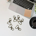 50Pcs Swivel Clasp Hooks D Ring Key Chain Clips, Metal Lobster Claw Clasps Trigger Clip Lanyard Snap Hook for Keychains Making Purse Hardware DIY Crafts 1 Inch (Bronze) - color: Bronze