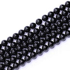 Natural Gemstone Loose Beads Smooth Round Approxi 15 inch DIY Bracelet Necklace for Jewelry Making (6mm, Black Tourmaline) - color: Black Tourmaline, size: 6mm