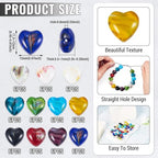 Cheriswelry 66Pcs Heart Pearlized Handmade Lampwork Glass Beads Crystal Glass Love Heart Loose Spacer Beads 11.5mm for DIY Craft Earirng Bracelet Necklace Jewelry Making - color: 11 Color-Heart