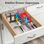 SMARTAKE 7-Piece Drawer Organizer with Non-Slip Silicone Pads, 4-Size Desk Drawer Organizer Trays Storage Tray for Makeup, Jewelries, Utensils in Bedroom Dresser, Office and Kitchen (Clear) - style: 7 PCS