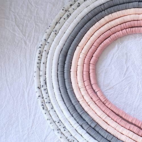 10 Strands Clay Beads for Bracelets Making 3600Pcs Polymer Clay Beads Disc Flat Heishi Beads Round Colorful Handmade Spacer Beads for Jewelry Making DIY Friendship Bracelet Necklace Earrings - color: candy color6