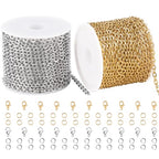 SMYHTGLIF 32.8 Feet Stainless Steel Chain for Jewelry Making 2 Rolls Gold and Silver Jewelry Making Chains Craft Chain Roll Oval Cable Bulk Chain Jewelry Supplies - size: 4.1×3mm
