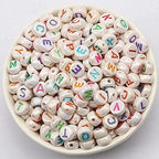 ToBeIT 1000pcs Letter Beads Color Alphabet Beads Round Beads for DIY Bracelet Necklace Jewelry Making Supplies(abs 4x7mm) - color: color-ABS