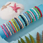 Ornaland Heishi Surfer Bracelets Set Polymer Clay Heishi Beads Stretch Bracelets Multi-Layer Stackable Friendship Bracelets Bohemia Summer Beach Jewelry for Women - color: Colorful-3