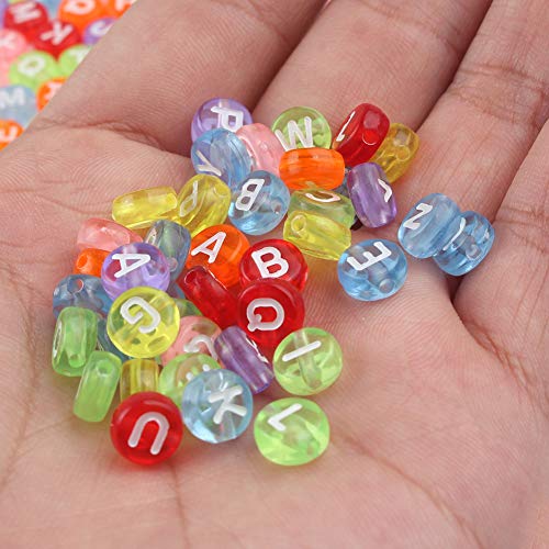 Song Xi 1200pcs Colorful Alphabet Beads 4x7mm A-Z Letter Beads for Bracelets and Jewelry Making Key Chains - color: 1200pcs colorful alphabet