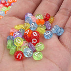 Song Xi 1200pcs Colorful Alphabet Beads 4x7mm A-Z Letter Beads for Bracelets and Jewelry Making Key Chains - color: 1200pcs colorful alphabet