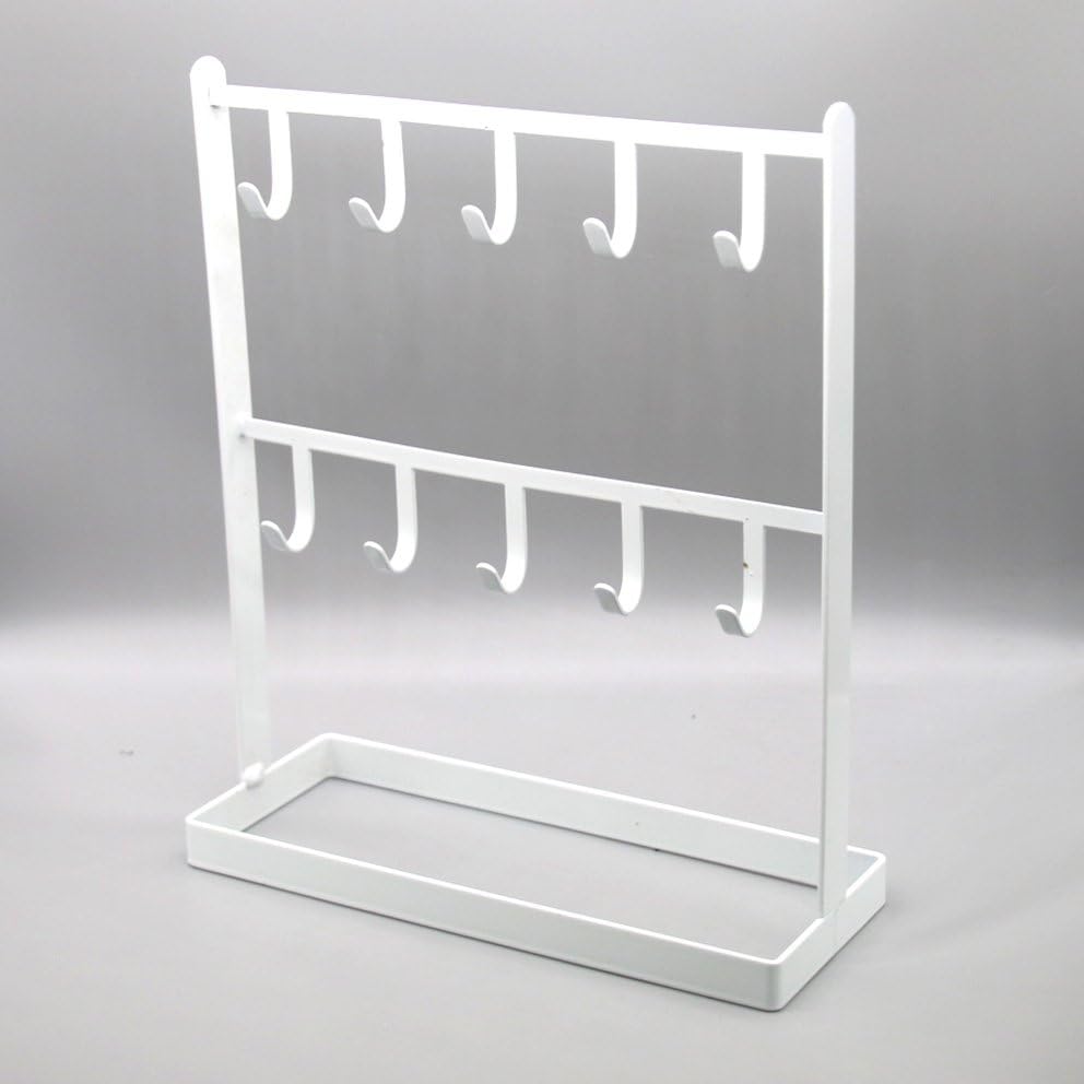 LXZ 1 PC Tabletop Hook Rack – Jewelry Stand Holder – White Hangers for Necklaces Keys Brace laces Ear Rings - color: White
