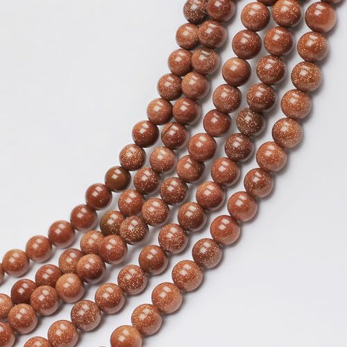MJDCB AAA Natural Gold Sand Gemstone Loose Round Beads Spacer Beads for Jewelry Making (4mm) - color: Gold Sand Stone, size: 4mm
