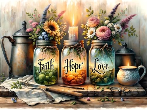 Axquilon Diamond Art Kits for Adults, Inspirational Diamond Painting Kits for Beginners, 5D Vase Round Full Drill Gem Art for Adults, Paint by Diamonds Pictures DIY Crafts Kits 16x12inch - color: Inspirational Vase