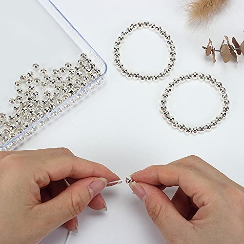 LolliBeads (R) Silver Plated Smooth Round Metal Beads 6 mm 300 Pcs - color: Silver 300 Pcs 6mm
