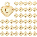 MARFOREVER 40 Pcs 18K Gold Heart Charms for Jewelry Making, Valentines Charms 3D Love Heart Shape Dangle Pendants for Mother's Day Valentine's Gifts Bracelet Necklace Earrings Making DIY Crafts - style: Gold Heart