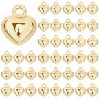MARFOREVER 40 Pcs 18K Gold Heart Charms for Jewelry Making, Valentines Charms 3D Love Heart Shape Dangle Pendants for Mother's Day Valentine's Gifts Bracelet Necklace Earrings Making DIY Crafts - style: Gold Heart