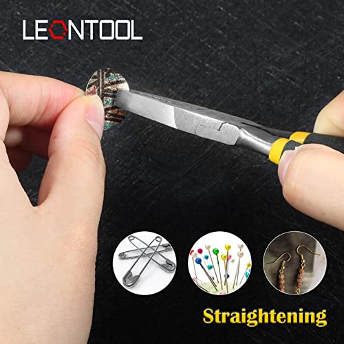 4.5-Inch Flat Nose Jewelry Making Pliers - Duck Bill, Smooth Jaw, Wire Bending, Wire Straightener, Ring Opening, Precision Plier - size: Flat Nose