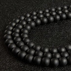 60pcs 6mm Matte Black Beads Natural Gemstone Beads Round Loose Beads for Jewelry Making - color: Matte Black, size: 6mm