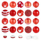 35 Pcs Chunky Bubblegum Beads 20mm Focal Pen Large Rhinestone Pearl Bead with Rhinestone Large Hole European Spacer Bead for DIY Beadable Pen School Jewelry Making Keychain Craft Making(Red) - color: Red