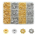 Looconi 1500pcs 6mm Silver and Gold Flat Round Spacer Beads for Jewelry Making DIY Bracelet Necklace Earring Craft Supplies - color: Ring&Flower