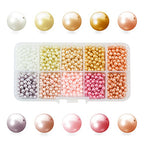 BEADNOVA Satin Pearls Beads for Crafts Tiny Loose Glass Imitation Pearls for Jewelry Making (4mm, 1000pcs, Multi Color) - color: 4mm 1000pcs Mix Lot M03