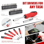 51-Piece Red Tool Set, Home Tool Kit with Toolbox Storage Case Home Repair Tool Kit with Drawer for Women