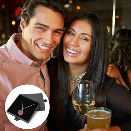 4 Pcs Jewelry Gift Box, 3.5×3.5x0.7Inch Cardboard Jewelry Boxes, Fancy Necklace Bracelet Earring Drawer Organizer Box, Kraft Empty Jewellery Boxes for Necklace Ring Earring Display Box(Black) - color: Black