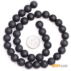 GEM-Inside Black Frost Spacer Agate Gemstone Loose Beads Natural Energy Power Beads for Jewelry Making 10mm Round 15 Inches - color: Black Agate, size: 10mm
