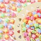 150pcs Ab Color Star Beads Acrylic Bead Stars Shape Beads for Jewelry Making Handmade DIY Bracelet, Charms Keychain Craft Supplies (Star) - color: star
