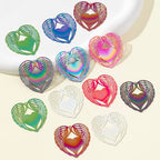 Dazzling Colorful Filigree Charms Hollow Out Multicolor Geometric Filigree Pendants for DIY Jewelry Making Earrings Necklaces Components - color: Heart-1
