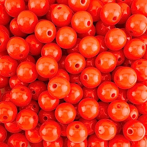250 Round Red Acrylic Beads 12mm Diameter with 2mm Hole - color: Red, size: 12mm