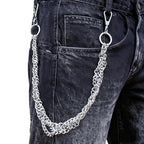 Layered Punk Pants Chain for Men Women, Gothic Hip Hop Jean Chain Wallet Chain Biker Trouser Chain, Goth Emo Fashion Keychain Accessories - color: 1L-Silver Twisted