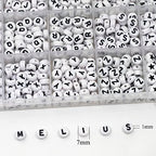 Melius Acrylic Letter Beads, 1450 Pcs 4x7mm Round Alphabet Beads in 28 Grid Box for Jewelry Making, DIY Bracelets (4x7mm, White) - color: White, size: 4x7mm