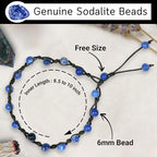 Amazing Gemstone Crystal Anklet Ankle Bracelets for Women - Waterproof Beaded Healing Crystal Anklets, Plus Size Chakra Gemstone Bead Anklet - color: Sodalite, style: Hand Knotted