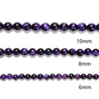 75pcs(2 Strand/Set) 10mm Purple Tiger Eye Stone Beads with Energy Power, Smooth Round Gemstone Beads for Jewlery Bracelets Earrings Making DIY - color: Purple Tiger Eye, size: 10mm