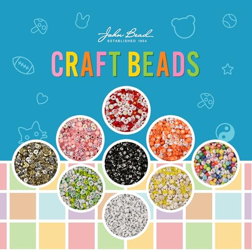 495pcs John Bead 7mm Silver and Gold Round Acrylic Alphabet Beads for DIY Craft Jewelry Bracelet Necklace Making - color: Red