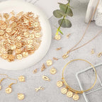 SANNIX Letter Charms, 156Pcs/6 Sets Alphabet ABC Letter Charms 3 Styles Capital A-Z Charms DIY Bracelet Necklace Pendants with 200Pcs Open Jump Rings for Jewelry Making, KC Gold - color: KC Gold
