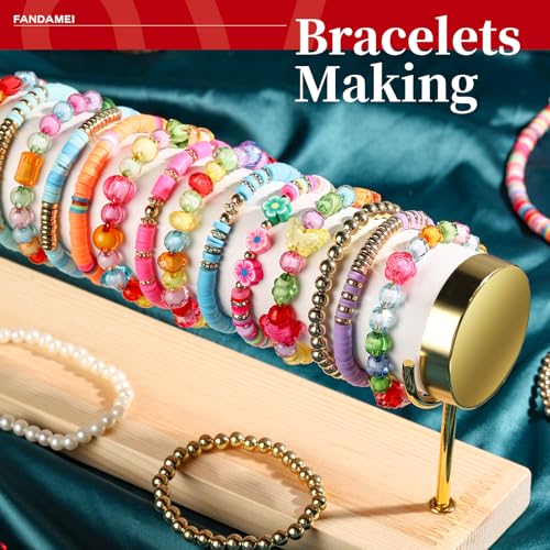 FANDAMEI 1.2mm Metallic Elastic String, Gold Stretch Cord for Craft Gift Jewelry Making, Elastic Cords Ribbon for Hair Braids, Elastic String for Bracelets, Beading Cord Stretchy Christmas Crafts DIY - style: A-Gold