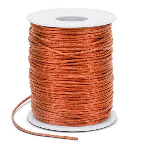 1.5mm Nylon Cord 328 Feet Satin Cord Nylon String for Bracelets, Bracelet Thread Bead String for Jewelry Making, Necklace, Chinese Knotting, Beading, DIY Crafts (Orange) - color: Orange, size: 1.5mm x 328 Feet