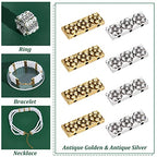 PH PandaHall 100pcs Tibetan Style Alloy Multi-Strand Links 3-Holes Rectangle Spacer Bar Metal Beads with Flower Tibetan Tila Beads for Summer Bracelet Necklace Jewelry Making