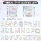 52Pcs A to Z Large Acrylic Letter Beads Rainbow Alphabet Bead with Large Hole Iridescent Opaque Clear AB Initial Alphabet Shaped Loose Spacer for Jewelry Making Keychains Charm Phone Chains - style: Style 4