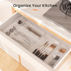 【Military Grade】A-LuGei Drawer Organizer,【𝟱𝗦𝗶𝘇𝗲】Makeup organizer,【Holds 177 Items】Bathroom Organizers and Storage,Organization and Storage,Desk Drawer Organizer for Vanity【Clear】