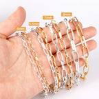 33FT Silver Paperclip Chain Roll 8MM Silver Plated Aluminum Paperclip Link Chains Spool Bulk for Jewelry Making - color: silver, size: 8MM