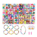 500 Pieces Polymer Clay Beads for DIY Jewelry Making, 24 Style Cute Clay Bead Animal Beads Flower Football Sports Beads Charms for Bracelets Necklace Crafts Kits for Adults Women