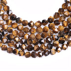 GEM-Inside Natural 6mm Yellow Tiger Eyes Gemstone Loose Beads Faceted Cambay Crystal Energy Stone Power for Jewelry Making 15" - color: Yellow Tiger Eye, size: 6mm