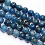 Natural Gemstone Loose Beads Smooth Round Approxi 15 inch DIY Bracelet Necklace for Jewelry Making (6mm, Blue Apatite) - color: Blue Apatite, size: 6mm
